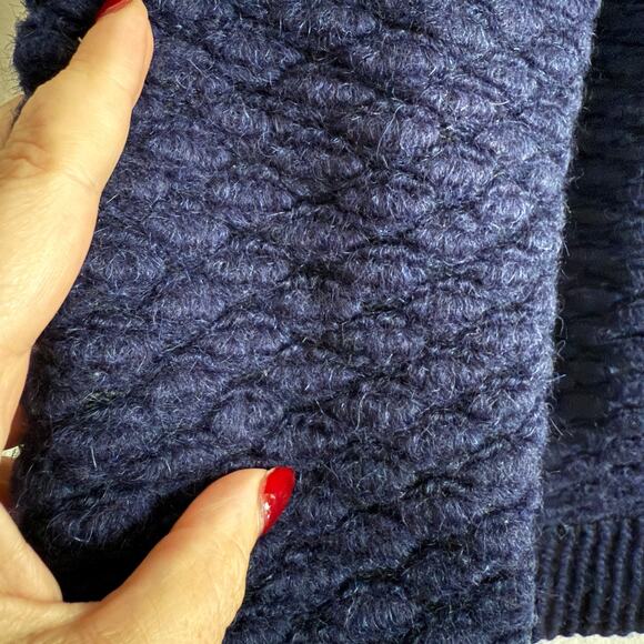 SLATE & STONE | Navy Blue Berkeley Wool Mohair Blend Chunky Cardigan | Small - Picture 3 of 10